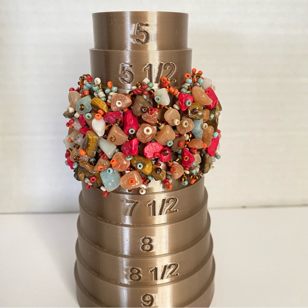 Vintage Multi Color Stone Chips & Seed Bead Bracelet - Picture 3 of 3
